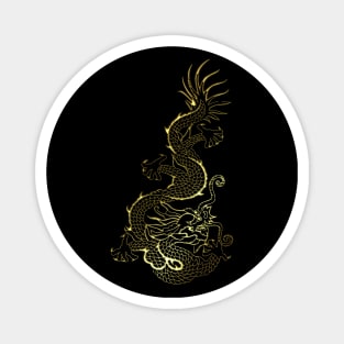 Golden Chinese Dragon Magnet